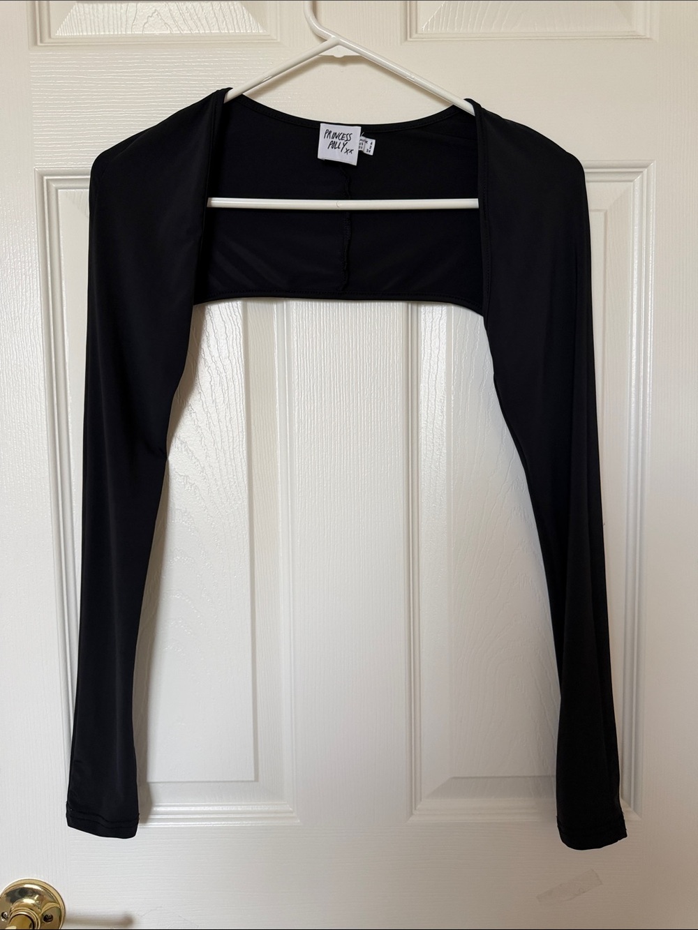 Princess Polly Black Cropped Long Sleeve Shrug
